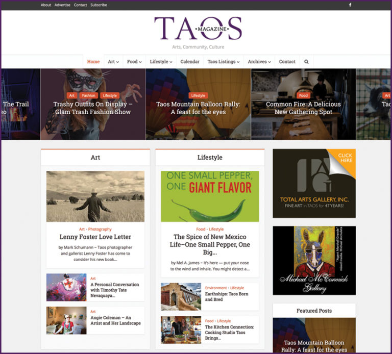 Taos Magazine - website